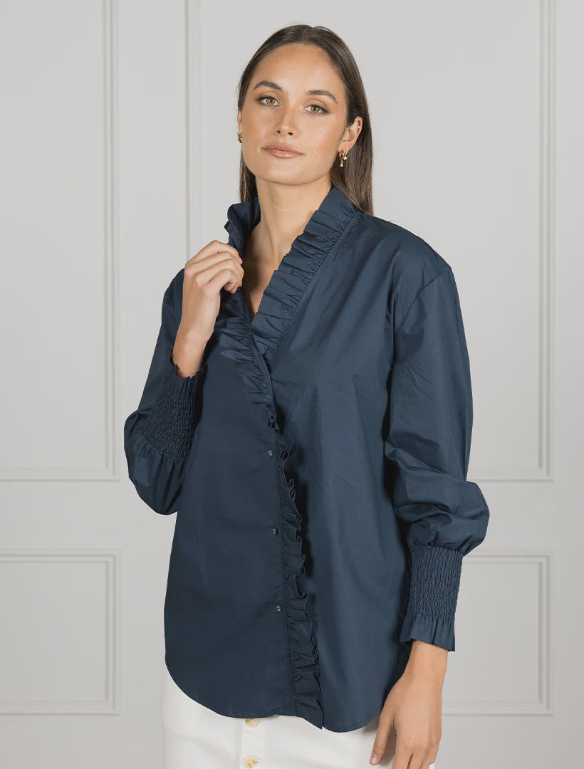 Jessie V Shirt Navy