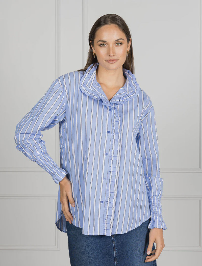 Jessica Stripe Blue Shirt