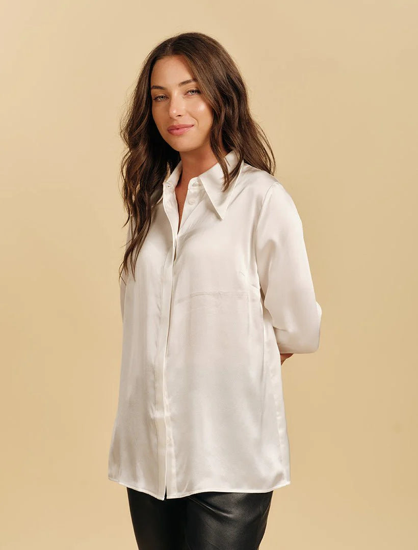 Annalise Silk Shirt Pearl White