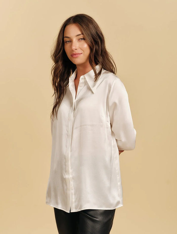 Annalise Silk Shirt Pearl White