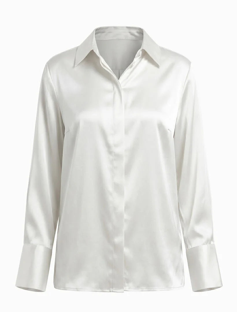 Annalise Silk Shirt Pearl White