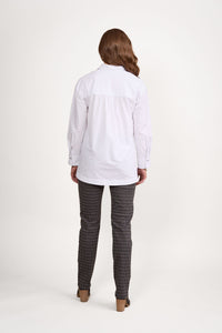 Contrast Stitch Shirt White Ink
