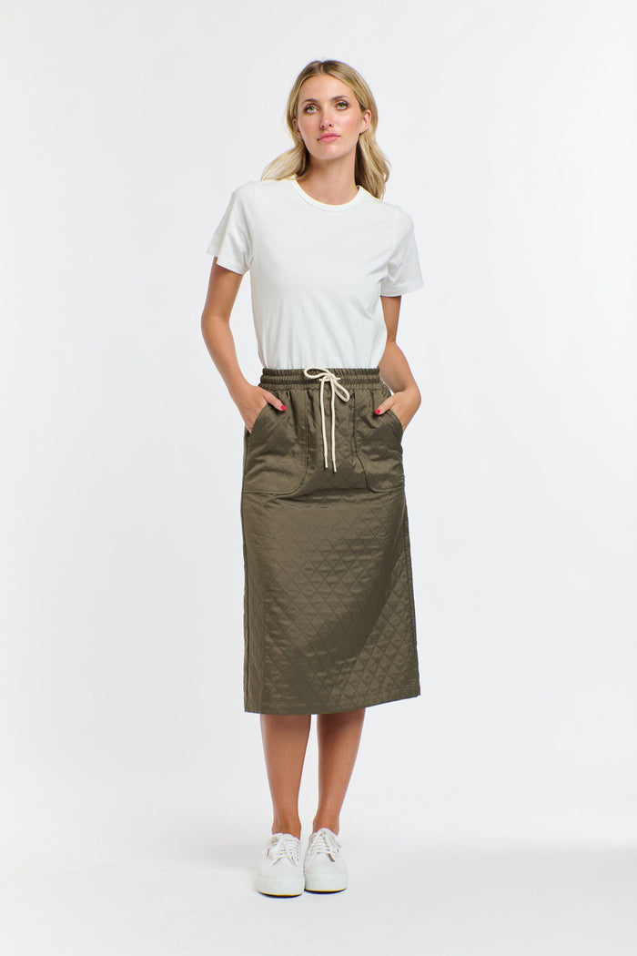 Quilted Skirt Khaki