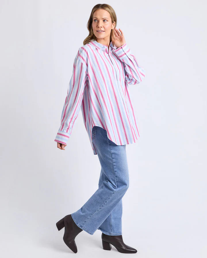 Cyrus Shirt Cranberry Stripe