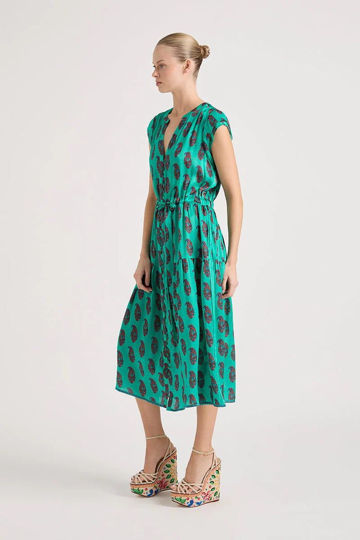 Daisyboo Seal Emerald Silk Dress