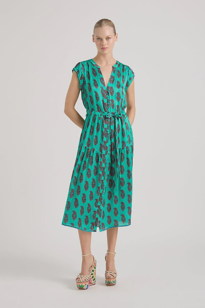 Daisyboo Seal Emerald Silk Dress