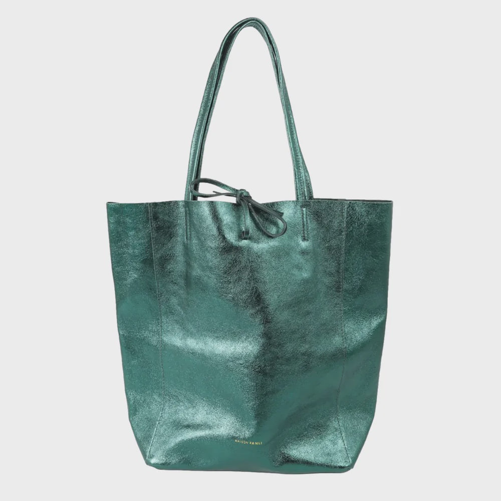 Maison Large Tote Metallic Green