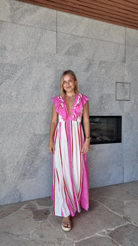 Frankie Dress Pink White