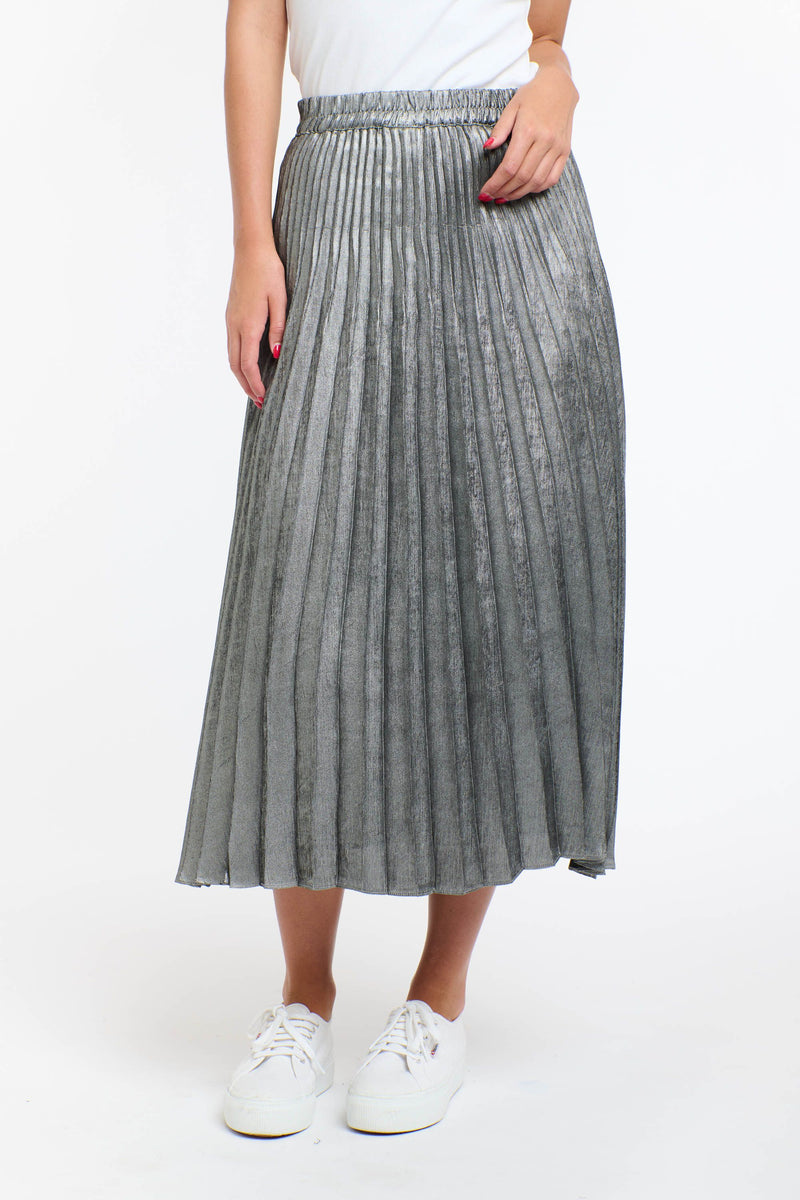 Metallic Skirt Pewter