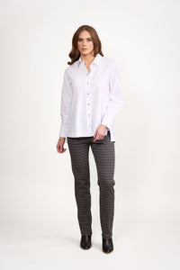 Contrast Stitch Shirt White Ink