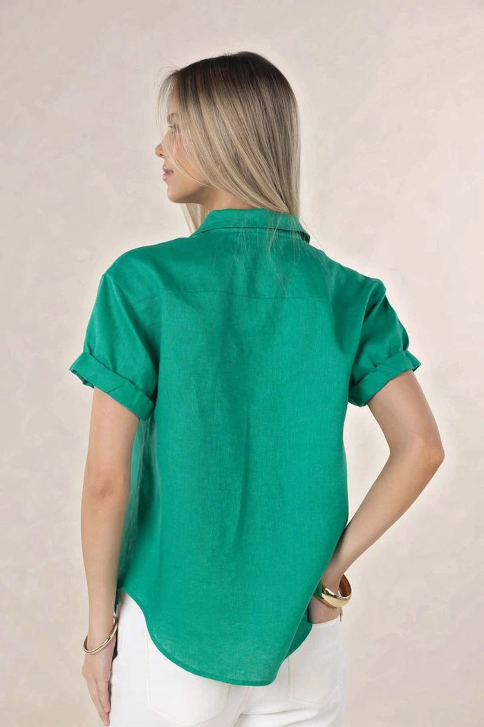 Hustle Linen Shirt Emerald