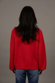Nouveau V Neck Jumper Scarlet