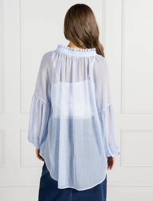 Kell Gingham Top Blue