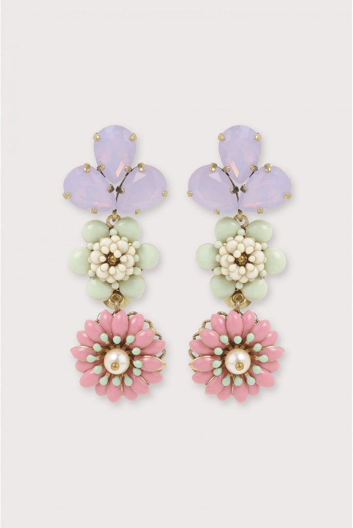 Camelia Trefle Rose Earrings