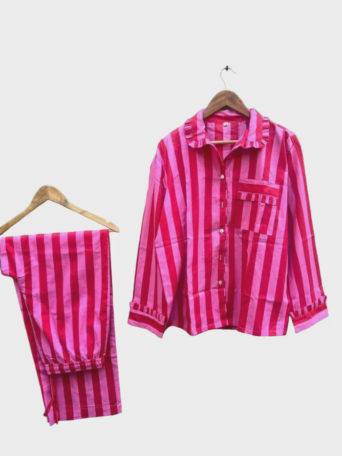Molly Red Pink Stripe PJ Set