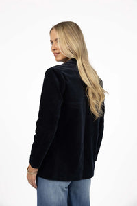 Vava Velour Coat Navy