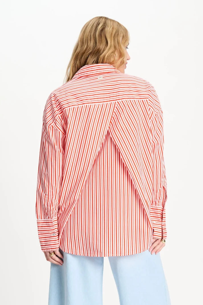 Poplin Blouse Orange Stripe