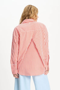 Poplin Blouse Orange Stripe