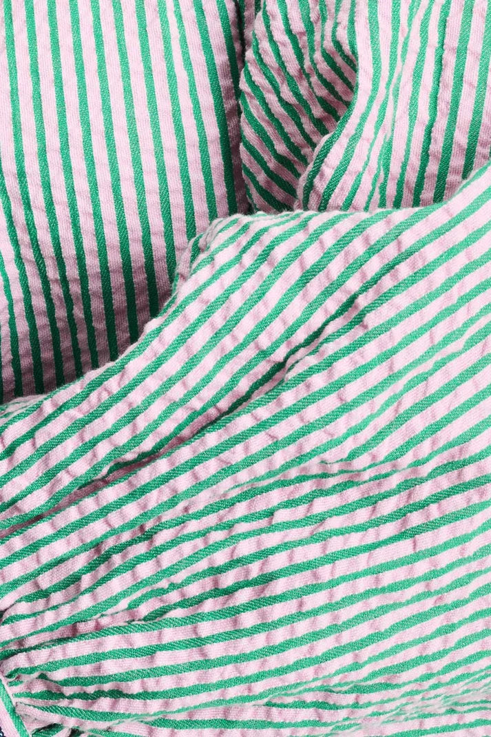 Seersucker Blouse Green Pink