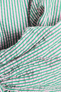 Seersucker Blouse Green Pink