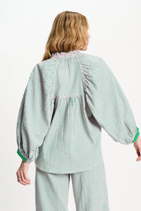 Seersucker Blouse Green Pink