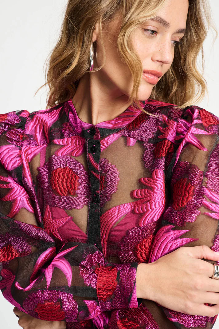 Splashing Fireworks Blouse Pink