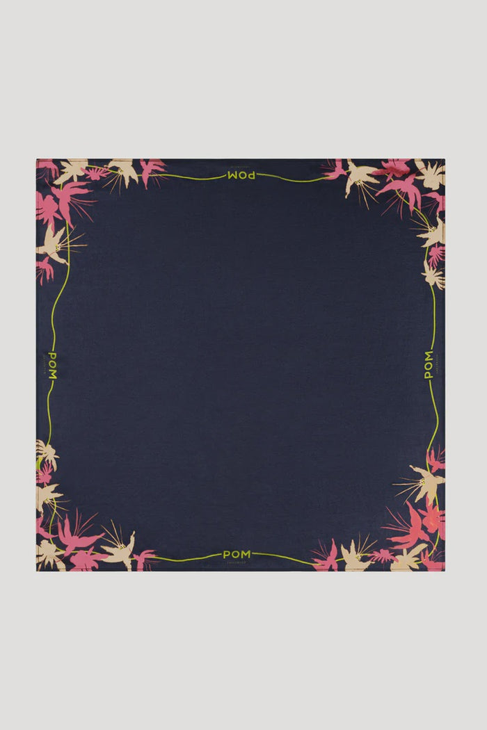 Deep Blue Flowers Scarf