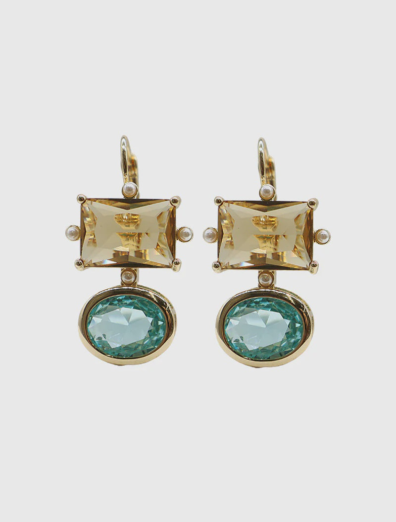 Symposium Agean Champagne Blue Earrings'