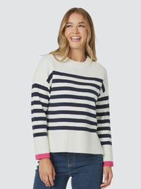 Tempo Knit Navy/White