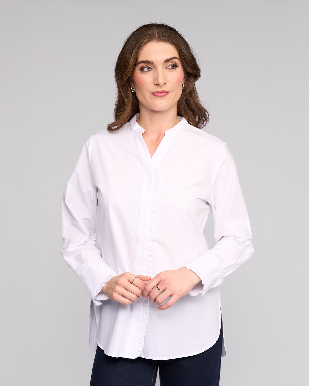 Manhattan Ruffle Shirt White