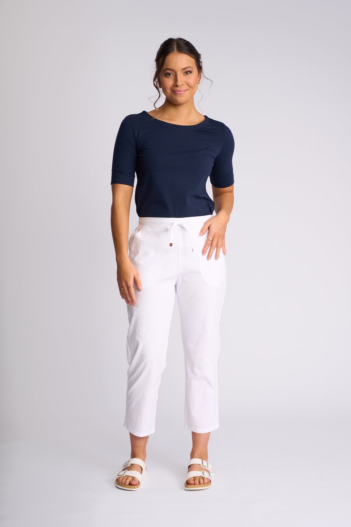 Henley 7/8 Pant White