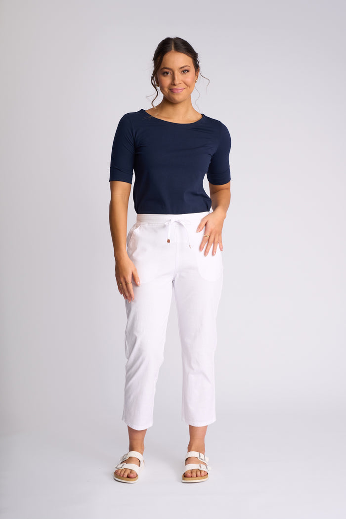 Henley 7/8 Pant White
