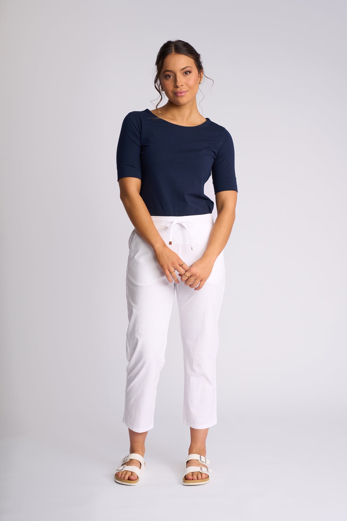 Henley 7/8 Pant White