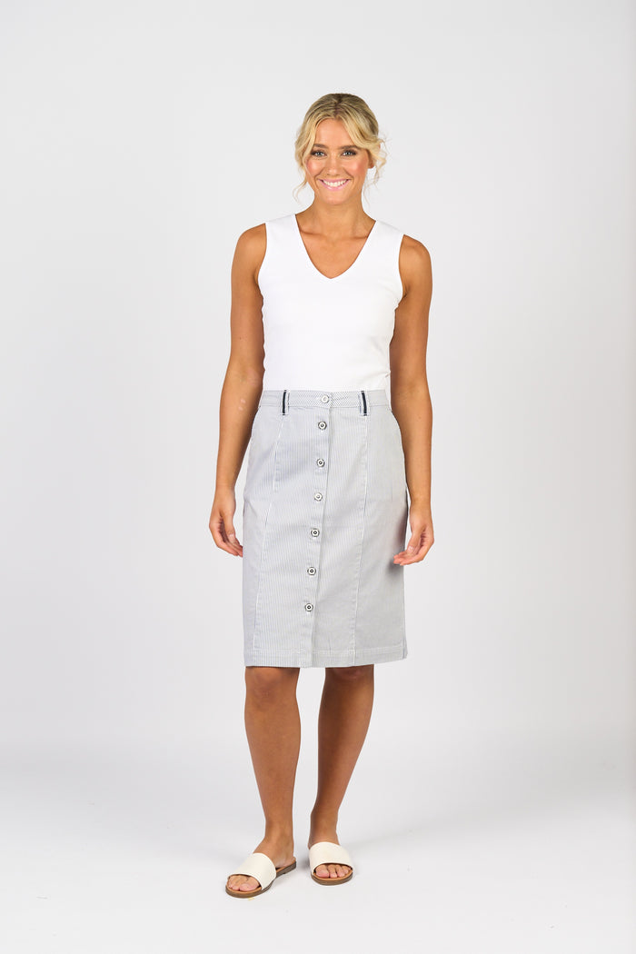 Ink/White Stripe Skirt