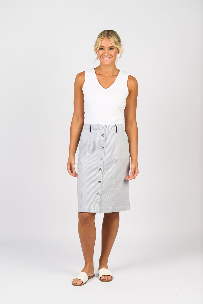 Ink/White Stripe Skirt