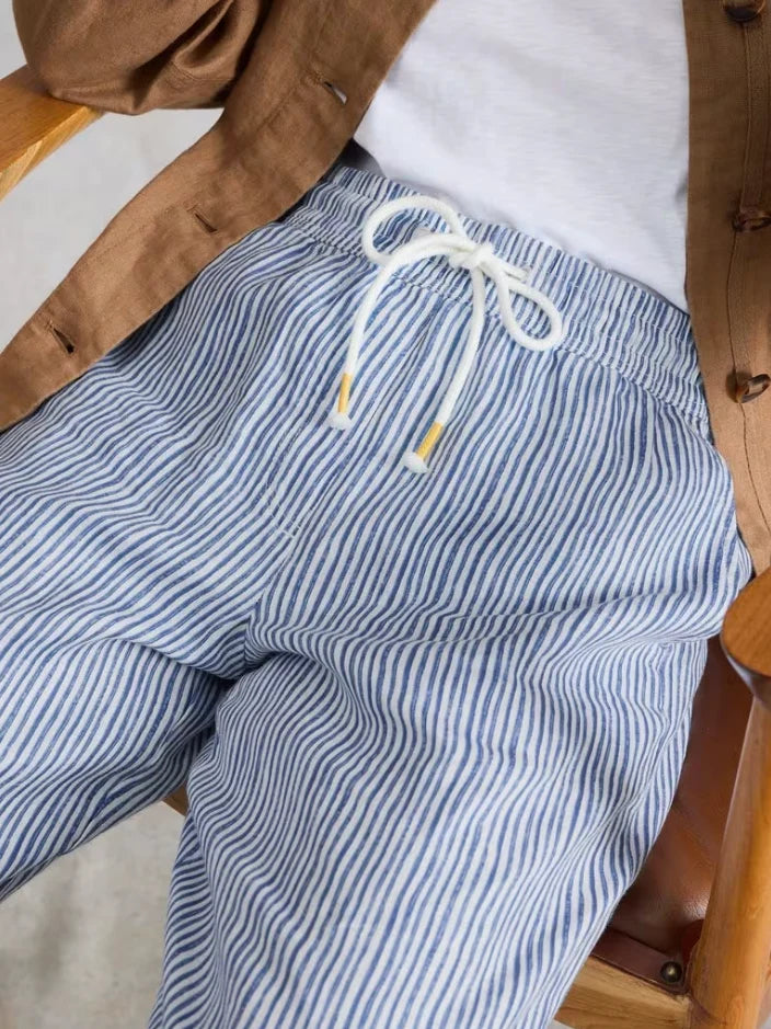 Ally Linen Pants Blue Multi