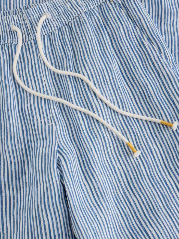 Ally Linen Pants Blue Multi