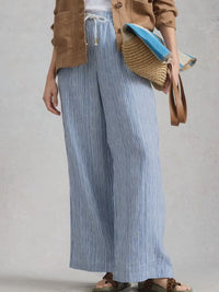 Ally Linen Pants Blue Multi